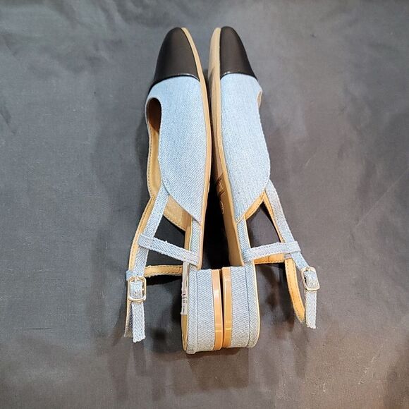 BRAND NEW TOP MODA SLINGBACK LOW BLOCK-HEEL ADJUSTABLE BUCKLE SHOE - Picture 8 of 13